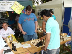 Wolverhampton Chess Club Stall at Wolverhampton Show: Dave Wightman playing public